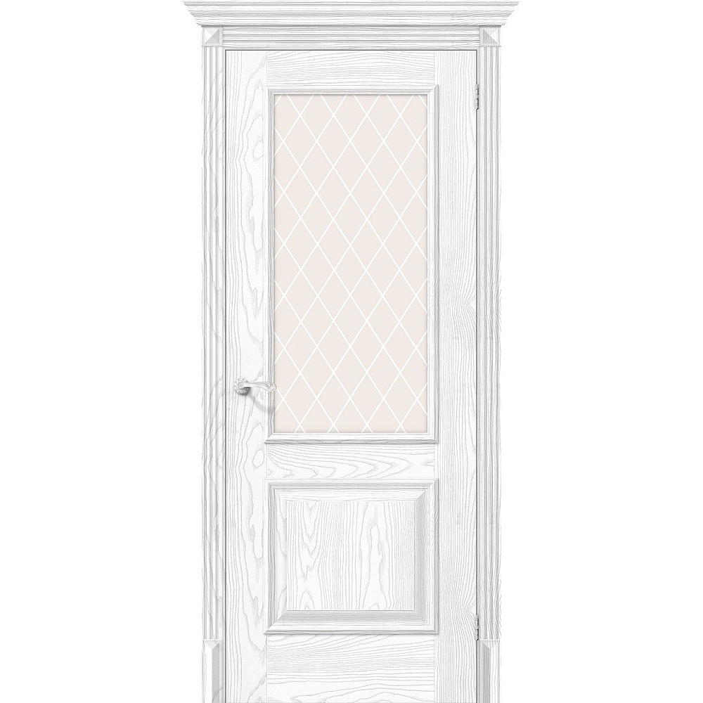 Межкомнатная дверь Классико-13 Silver Ash/White Сrystal