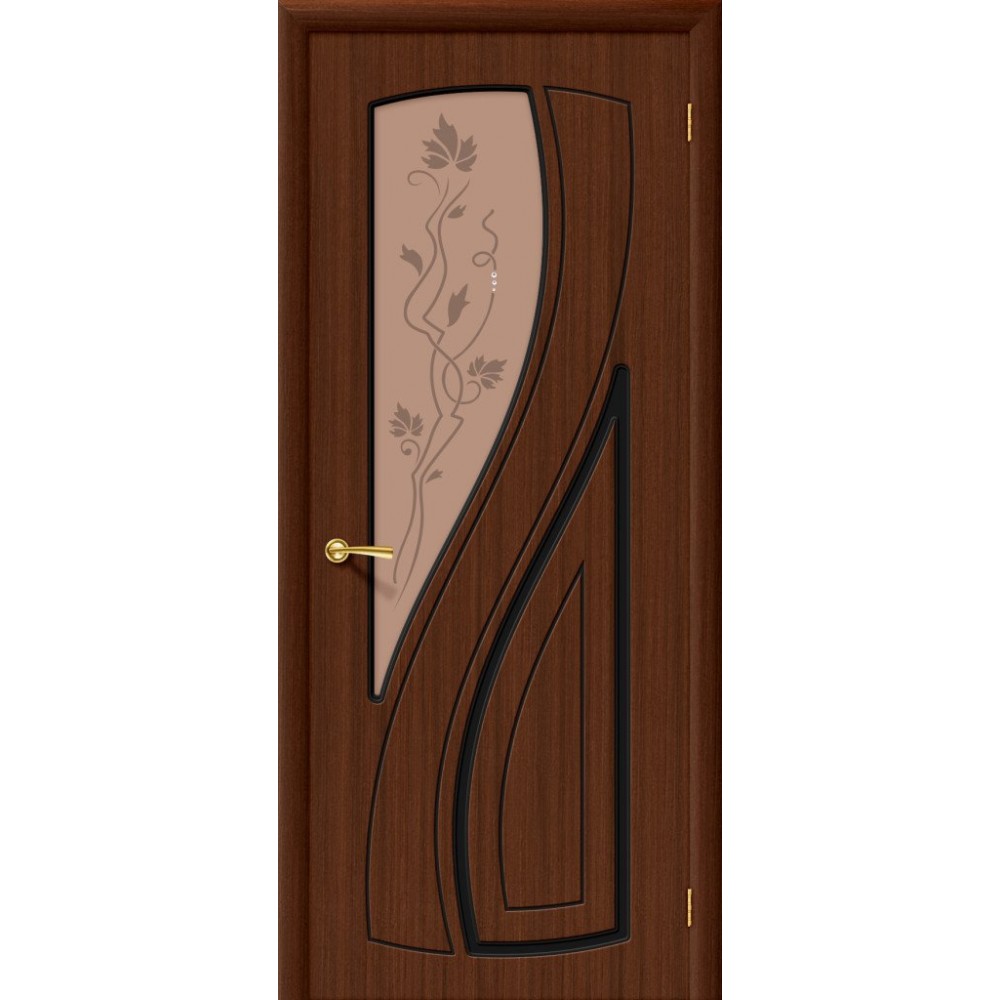 Межкомнатная дверь Лагуна Ф-17 (Шоколад)/Худ.