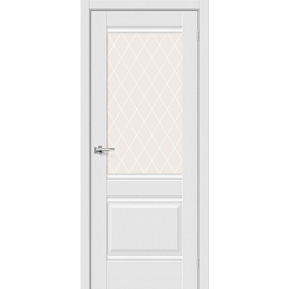 Межкомнатная дверь Прима-3 Virgin / White Сrystal