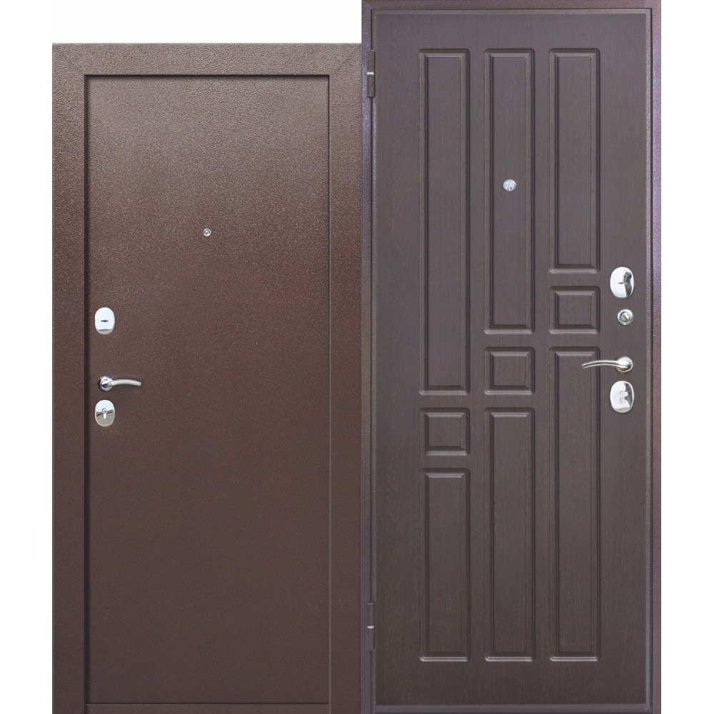 Входная металлическая дверь Гарда 8 мм Венге. Внутреннее открывание.